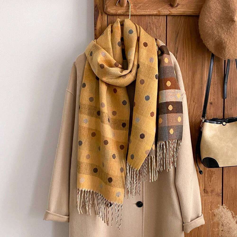 Elegance National Style Print Scarf Soft Warm Long Tassel Pashmina Shawl Autumn and Winter Outdoor Coldproof Windproof Blanket XJ260304