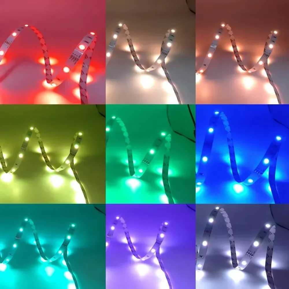 1-30M Tuya Rgb Led Tape App 5V Usb Remote Control Work With Wifi Alexa Google Alice Led Lights Strip Led Lights Room Ice String H260304