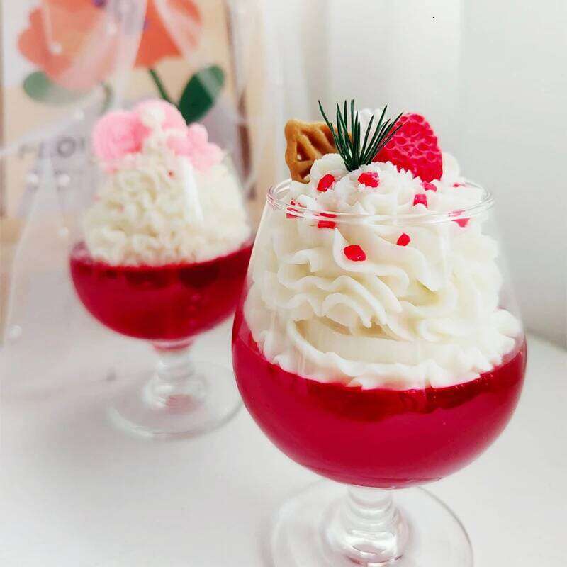 Romantic Creamy Red Wine Glass Scented Candle Soy Wax Dinner Decoration Handmade Gift Perfect for Birthday Parties W260304