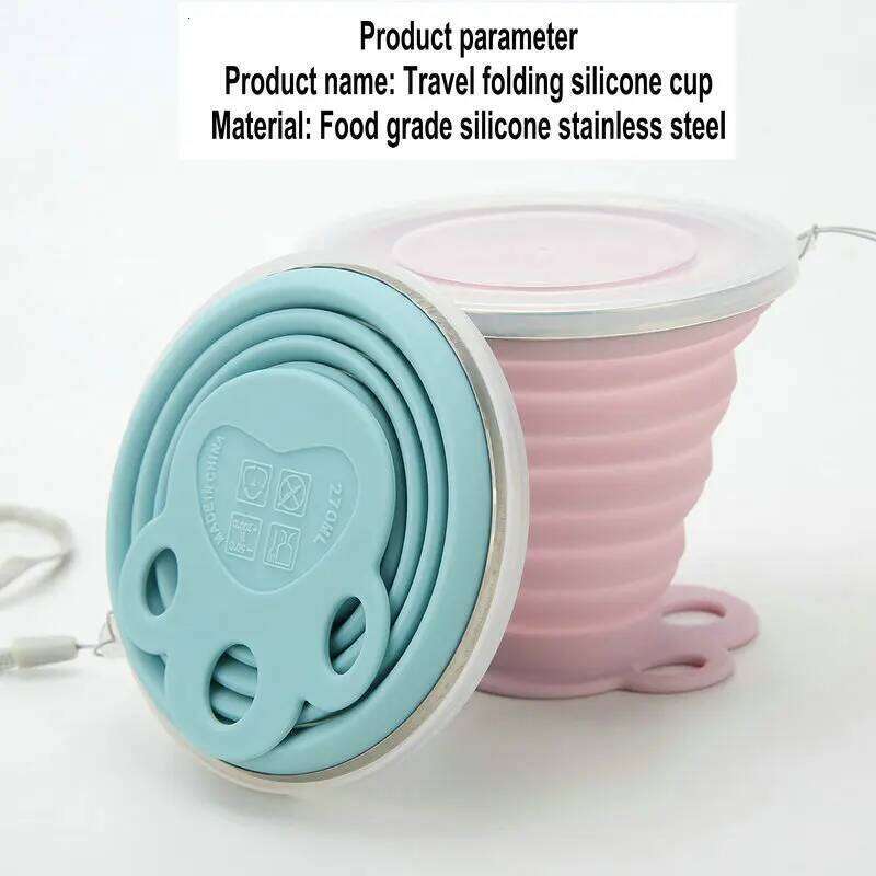 Riding Silicone Portable Compression Outdoor Camping Water Foldable Travel Food Grade Mouthwash Cup S260303