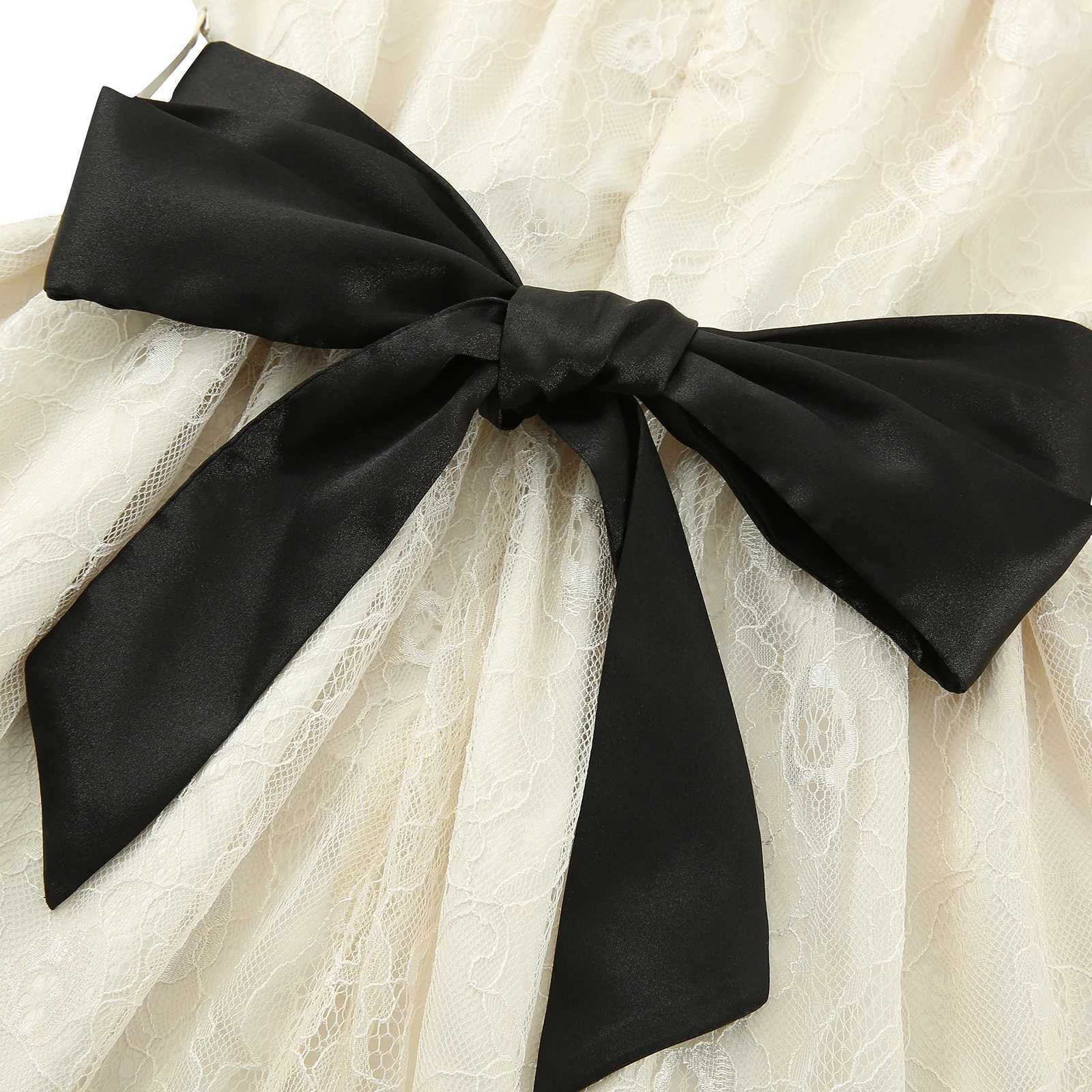 2024 Sweet Fairy Grunge Lace A Line Dresses Summer Women Patchwork Puff Sleeve Kawaii Dress Aesthetic Outfits M260304