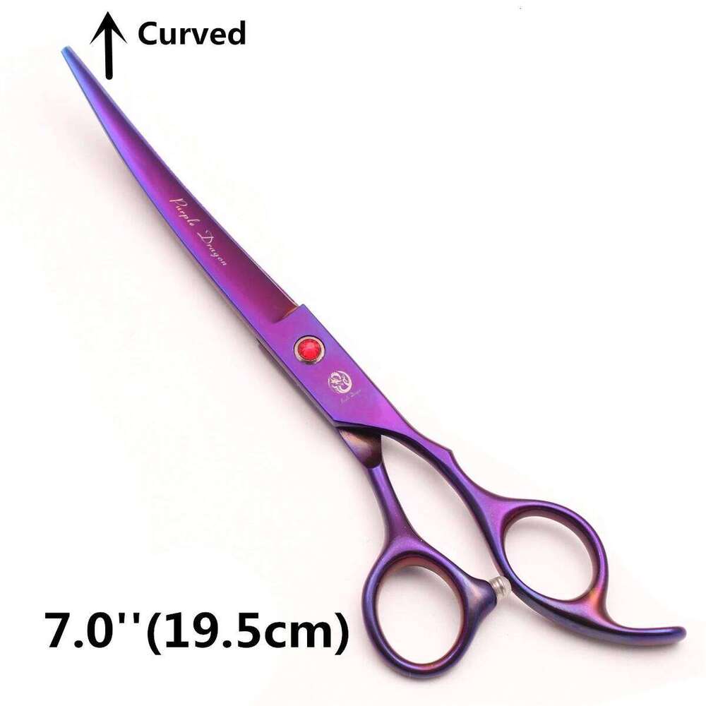 Purple Dragon 7.0'' 8.0'' Pet Grooming Thinning Shears Professional Cat Dog Curved Scissors Hair Cutting Comb Z3005 H260303