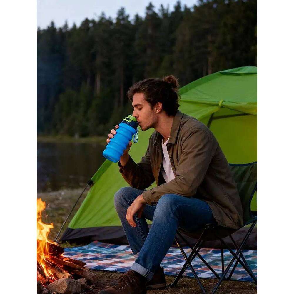 Foldable Coffee Cup silicone Folding Leak-Proof water bottle Silicone Cups with Lid for Beach Airplane Stadium Summer Yard S260303