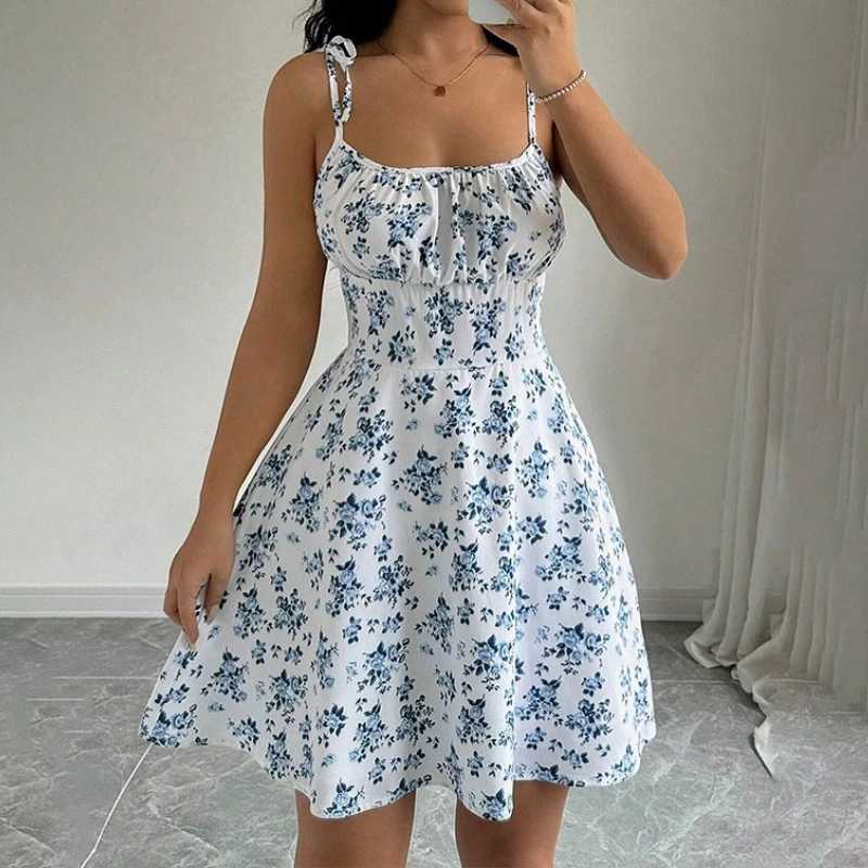 Womens Summer Floral Spaghetti Strap Beach Short DressWomens DressesWoman ClothingWoman ClothesSundressNew in Dress 2025 M260304