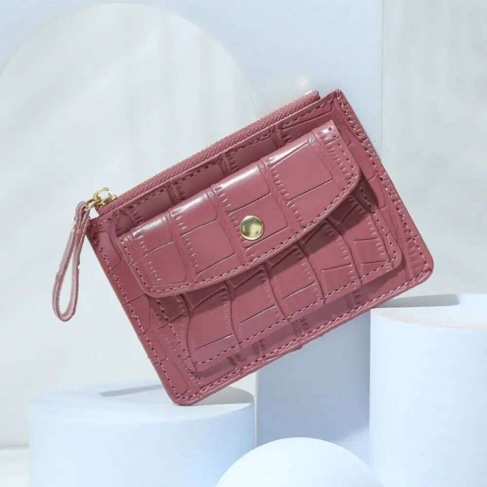 Money Bag Crocodile Pattern For Girls ID Zipper PU Leather Korean Card Holder Wallets Women Coin Purse C260304