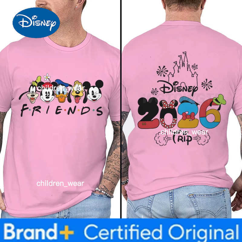 Disney Family Matching 2026 Trip T-Shirt Women Men Mickey and Friends Graphic Casual Tee Cartoon Character Family 2026 Matching Outfits H260304