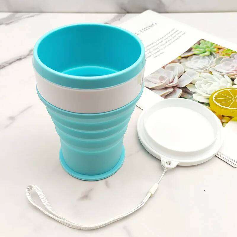 Silicone Foldable Travel Cup Reusable Portable Folding Design Outdoors Commuting Hot and Cold Drinks for Hiking Camping S260303