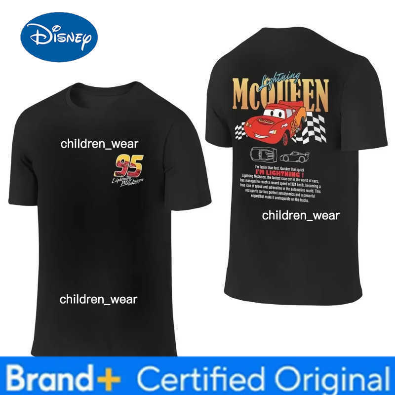 Disney Summer Lightning Mcqueen and Sally Cotton T Shirt for Couples Mcqueen Sally T-shirts Double-sided Print Tee for Men Women H260304