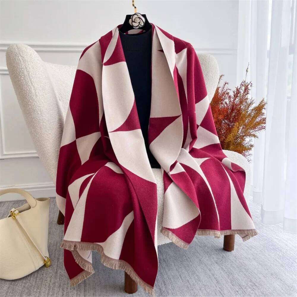 Luxury Brand Cashmere Women Floral Scarf Winter Warm Shawl and Wrap Bandana Pashmina Female Foulard Square Thick Blanket Poncho XJ260304