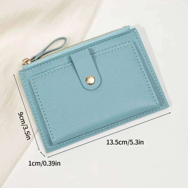Minimalist and Fashionable Short Bag, Ultra-thin Mini PU Leather Zero Wallet, Women's Credit Card Holder Wallet C260304