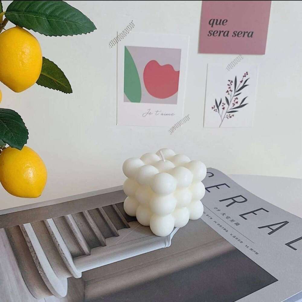 Scented Bubble Cube Candles Home, Aesthetic Room Decoration, Ideal Gift for House Warming, Wedding, Birthday, Christmas, Valentine's Day W260304