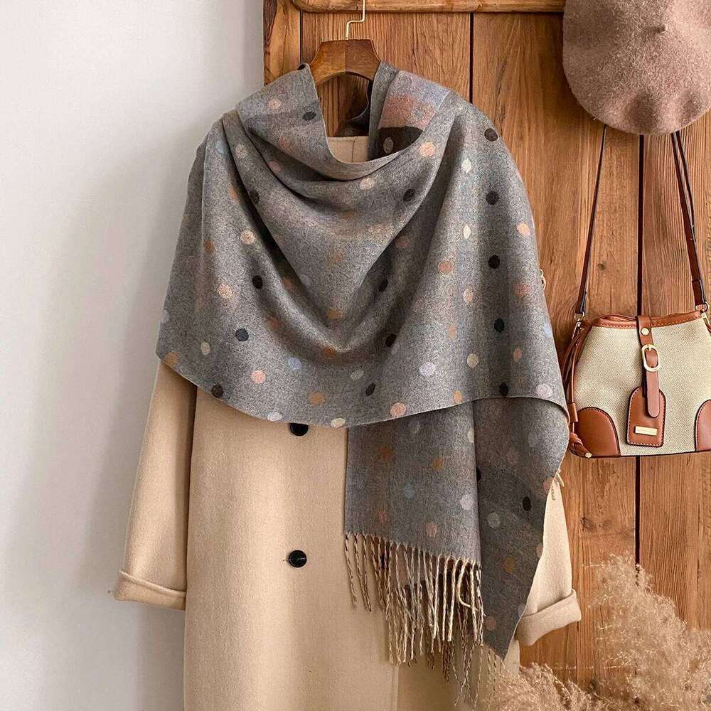 Elegance National Style Print Scarf Soft Warm Long Tassel Pashmina Shawl Autumn and Winter Outdoor Coldproof Windproof Blanket XJ260304