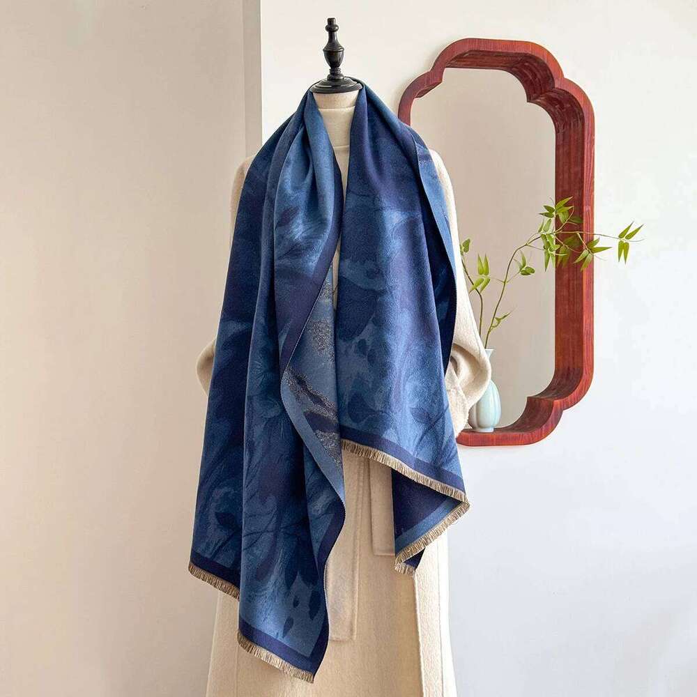 2025 Luxury Brand Women's Winter Cashmere Scarf - Floral Printed Tasseled Pashmina Shawl Wrap, Bandana & Poncho XJ260304