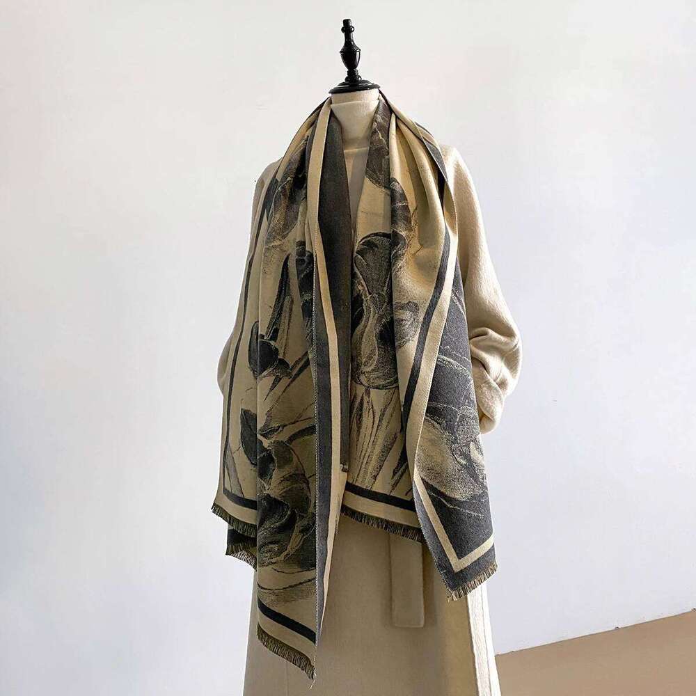 Luxury Winter Thicken Wrap Shawl Women's Imitation Cashmere Jacquard Scarf High Quality Two-Sided Pashmi Ladies Brand New Design XJ260304