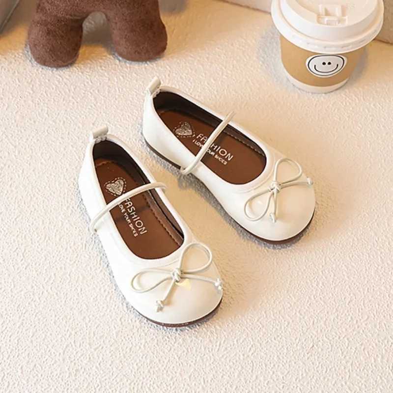Girls Loafer Shoes Round-toe Versatile Kids Leather Shoe Spring Autumn Bowknot New Childrens Flats for Princess Ballet Fashion X260303