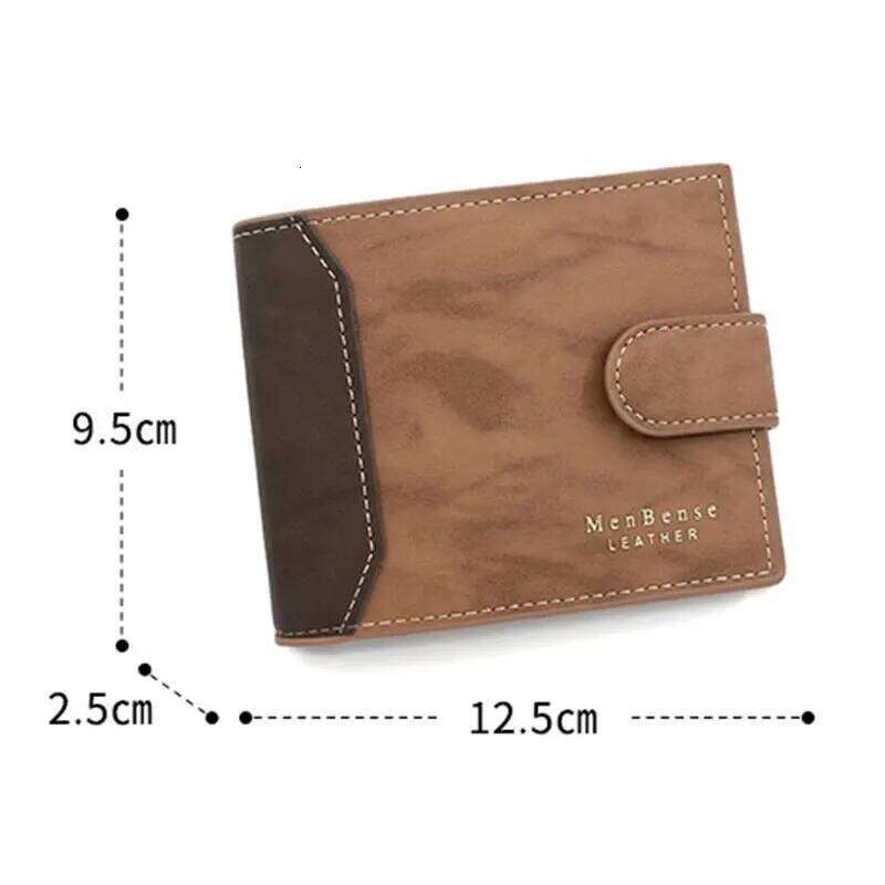 Men's Wallet with Hasp Business Holder Case Male Short Purse PU Leather Money Bag for Men Credit Card Wallets C260304