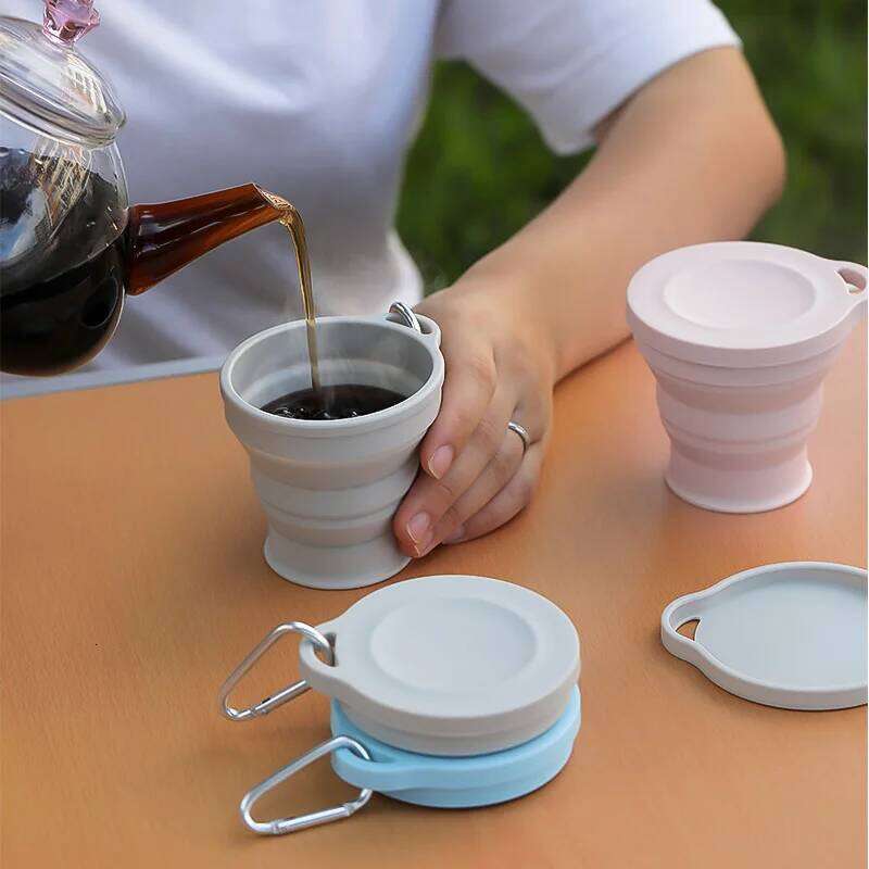 180ml Silicone Foldable Cup Reusable Collapsible Telescopic Bottle Travel Teacups Drink Water Copa Outdoor Hiking S260303