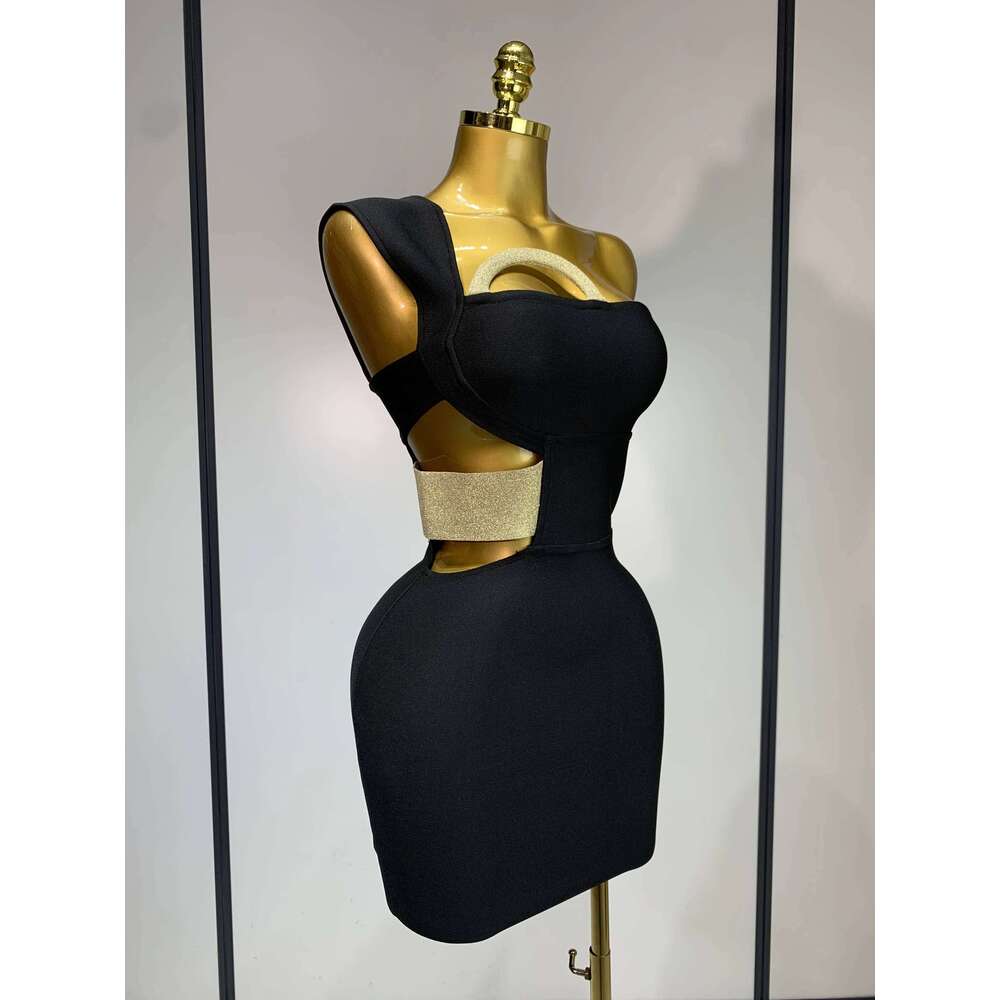 Luxury Women Sexy Backless Black Bodycon Bandage Mini Celebrate Birthday Evening Party Fashion Dress