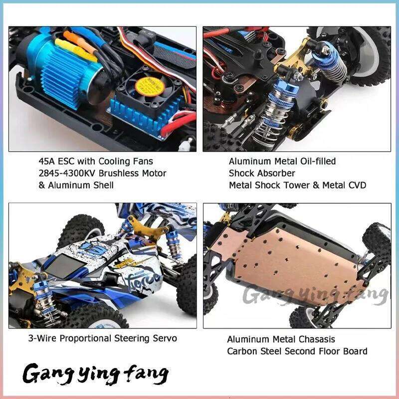 Wltoys 1/12 124017-V8 2.4G Racing RC Cars 4WD Brushless Motor 75Km/H High Speed Remote Control Off-road Drift Toys for Aduit Z260303