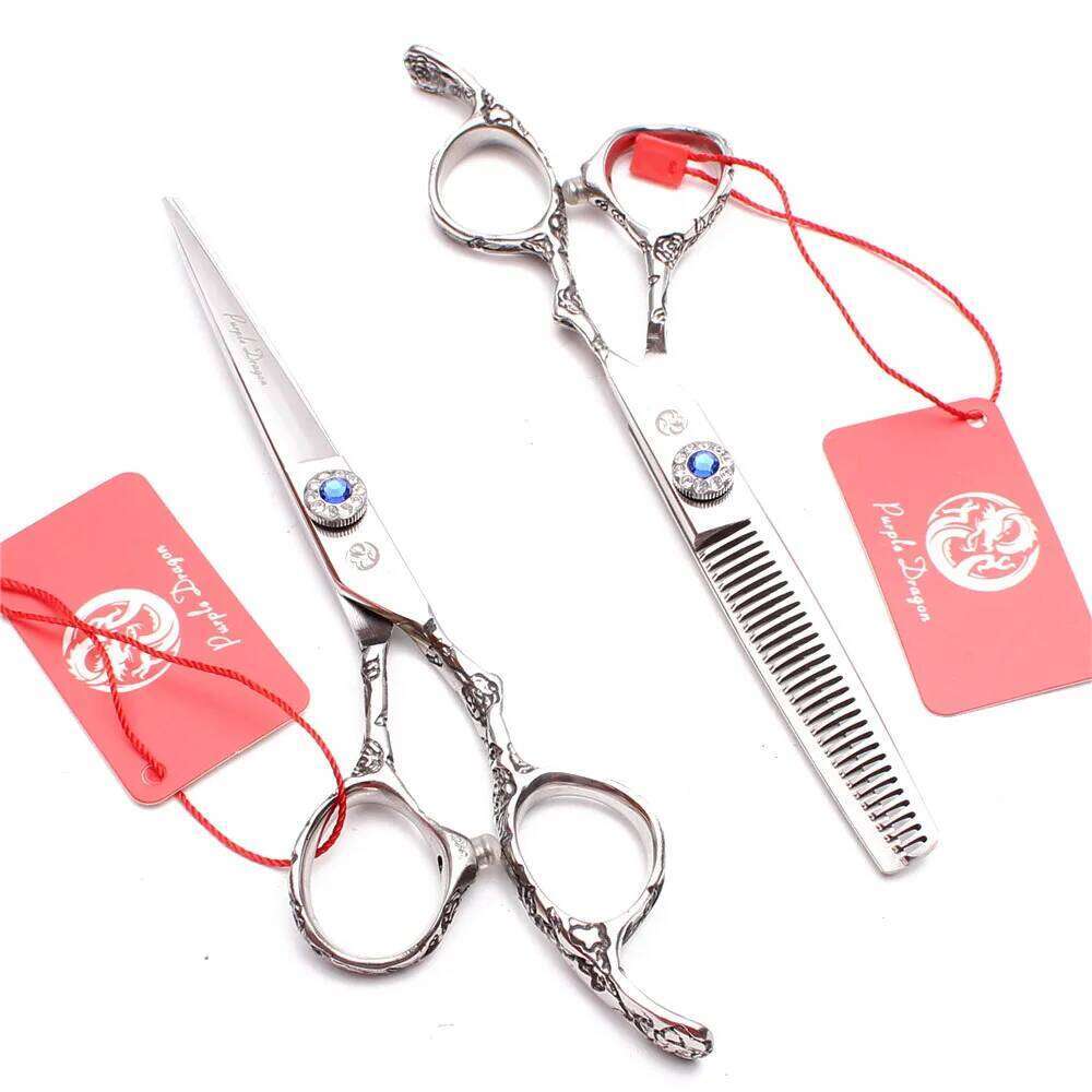 Purple Dragon Rainbow Barber 5.5"Cutting Shears Salon Thinning Professional Hair Scissors Plum Handle Z9002 H260303
