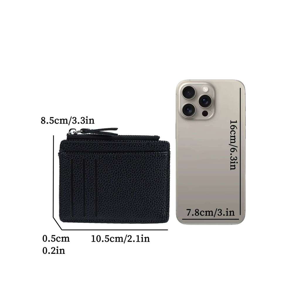 Zipper Holder - Textured Wallet with Card Slots & Cash Pocket, Slim Design, Multi-Functional Organizer for /Cards/Coins C260304