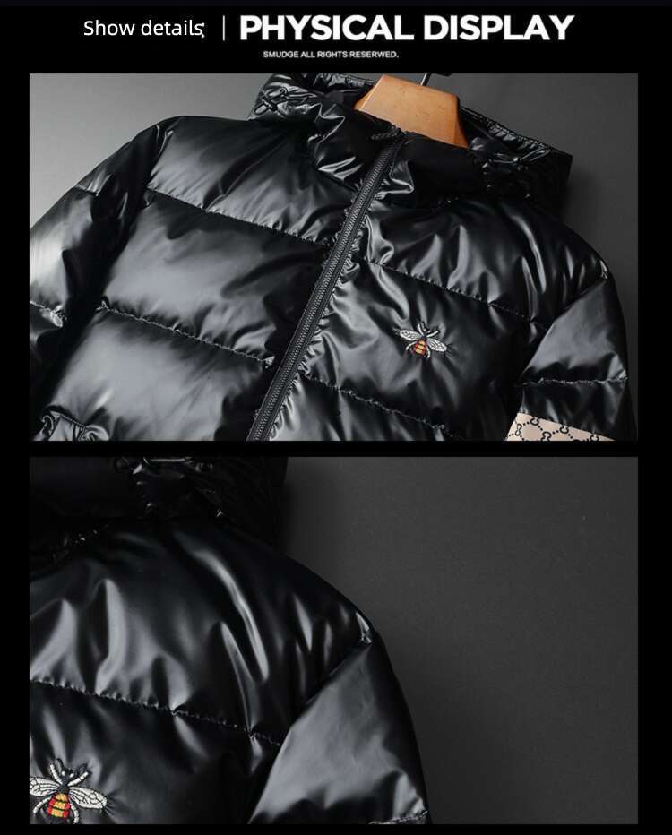 American European Station Men's Down New Trendy Brand Hooded Plus Size Warm Casual Winter Thickened Coat Cold-Proof Jacket Luanyun
