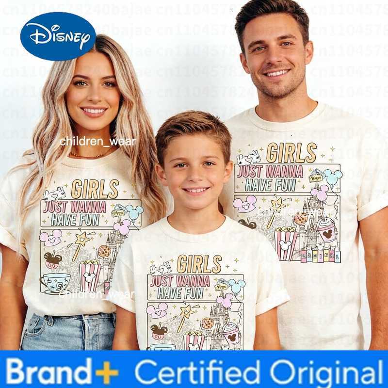Disney Womens Vintage Castle Pattern T-Shirt Cotton Short Sleeve Unisex Streetwear Oversized Loose Casual Stylish H260304