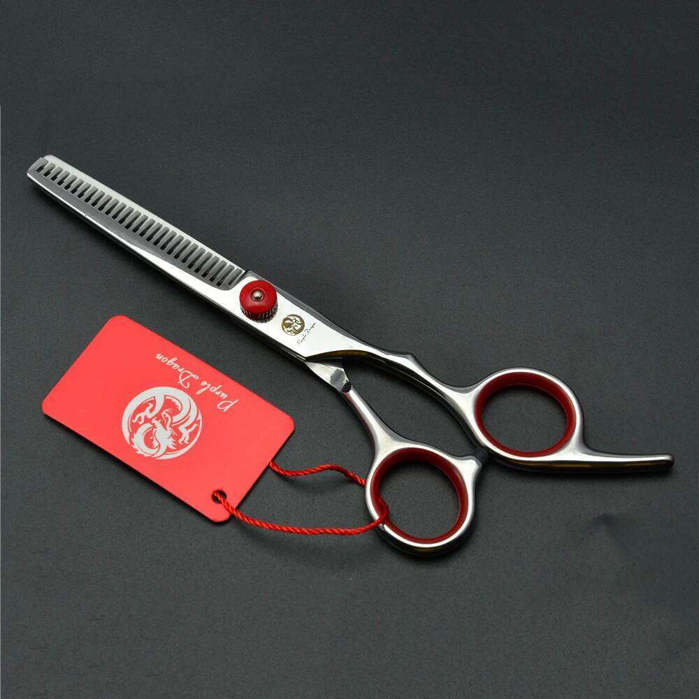 703# 6" Stainless Red Cutting Salon Thinning Shears Professional Hairdressing Hair Scissors Dropshipping H260303