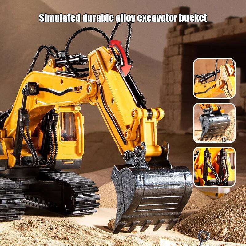 2.4G Remote Control Excavator Toy, Simulation Alloy Construction Vehicle, Education RC Digger Truck for 3 Years Kids Boys Gift Z260303