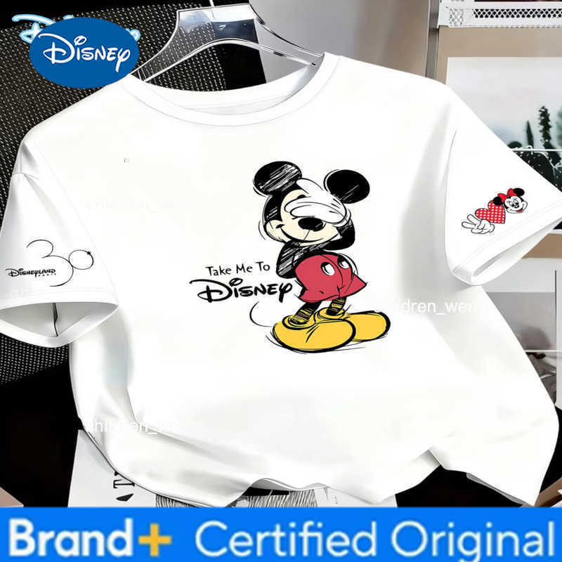 Disney Mens Classic Mickey Minnie Mouse Couple T Shirt Women Cotton Tee Casual Summer Oversized Streetwear Cotton Loose Unisex H260304
