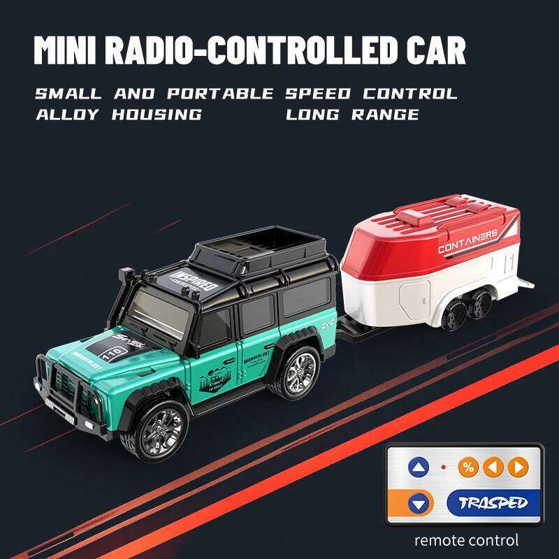 6601Green RC MINI Alloy 1/64 Remote Control Car Convenient to Carry 60 Minutes of Work Time Children's Gifts Electronic Toy Z260303
