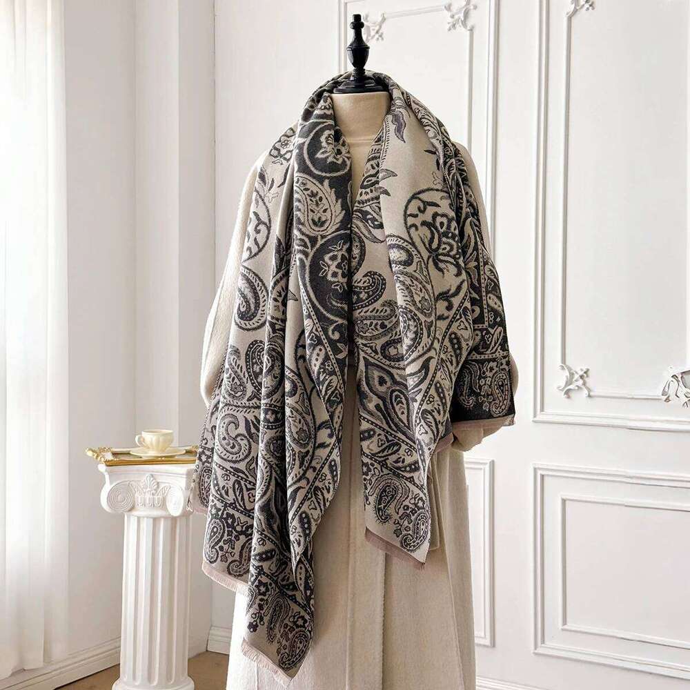 New Cashew flower Design Winter Cashmere Jacquard Paisley Scarves High Quality Women Thicken Wrap Shawl Ladies Pashmina Scarf XJ260304