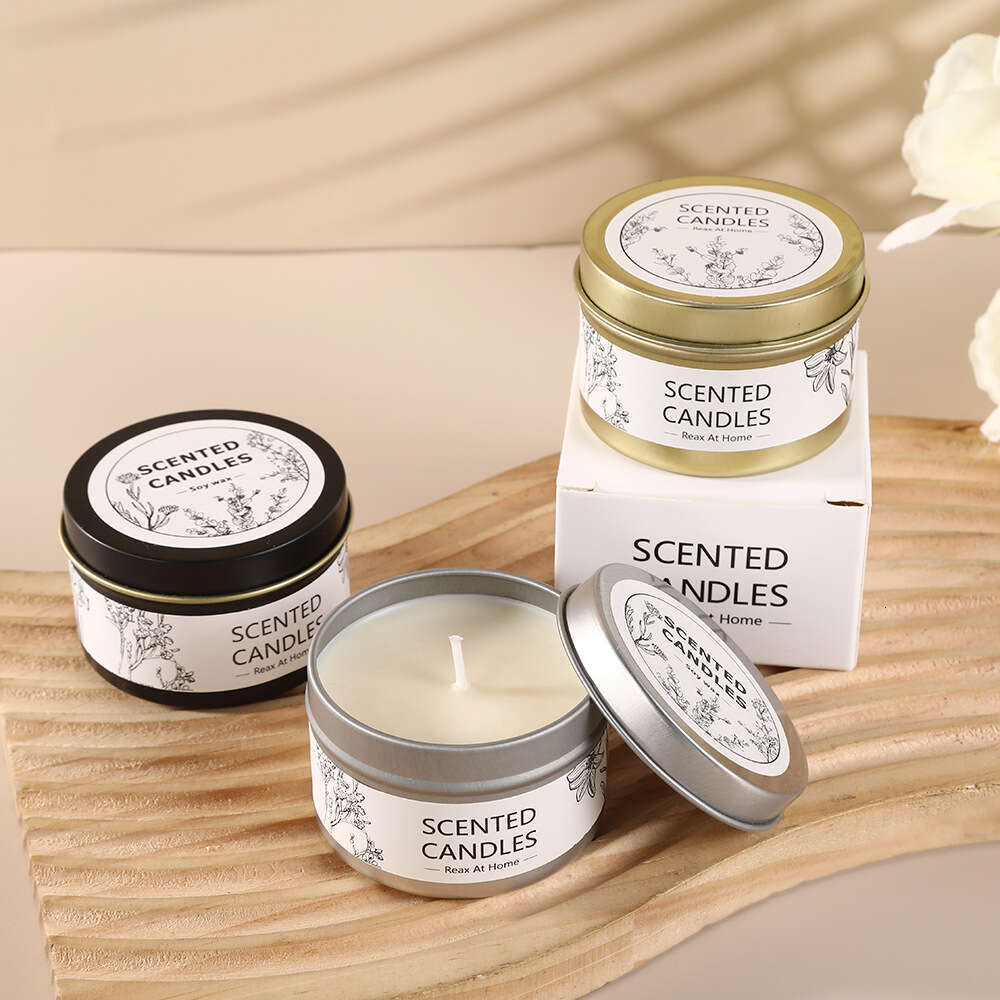 Creative Tinplate Aromatherapy Home Soy Wax Tin Can Gift SPA Essential Oil Candle Fragrance W260304