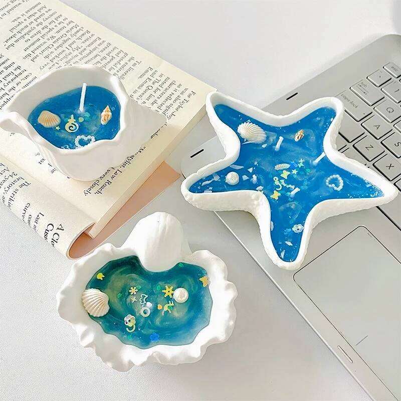 Shell Home Decorative for Guests Gift Scented Candles Gel Wax W260304