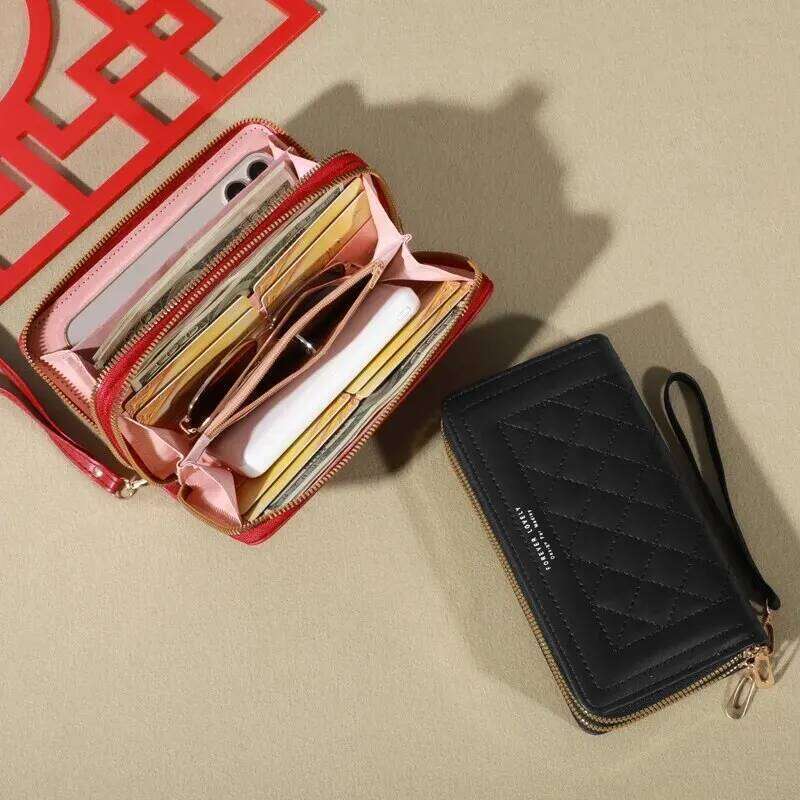 Long Women's Wallet Female Purses Tassel Coin Purse Card Holder Wallets Double Zipper Pu Leather Clutch Luxury Money Phone Bag C260304
