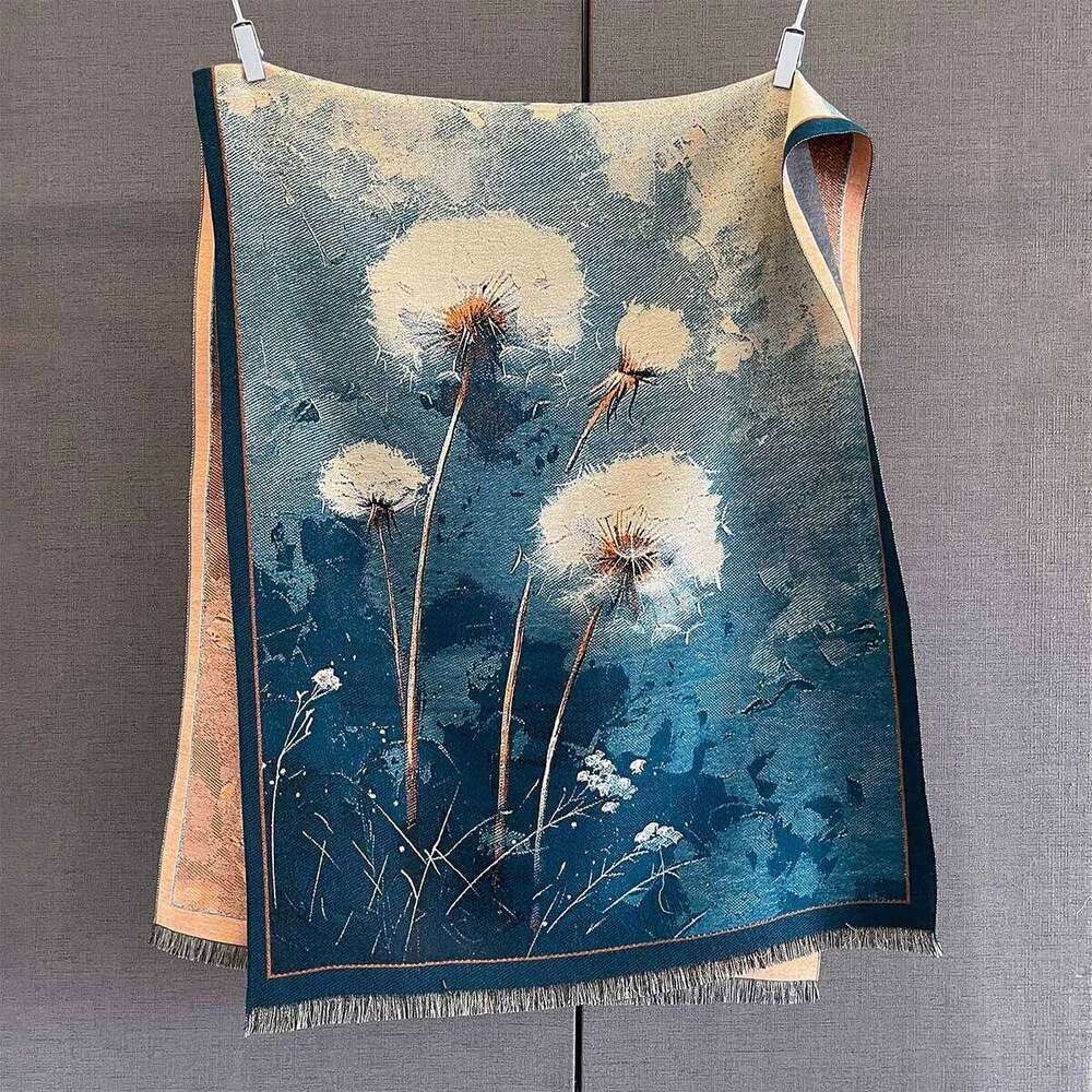 Autumn/Winter Luxury Warm Scarf Dandelion Tassel Pashmina Shawl Women's Imitation Cashmere Thickened Warps Coldproof Blanket XJ260304