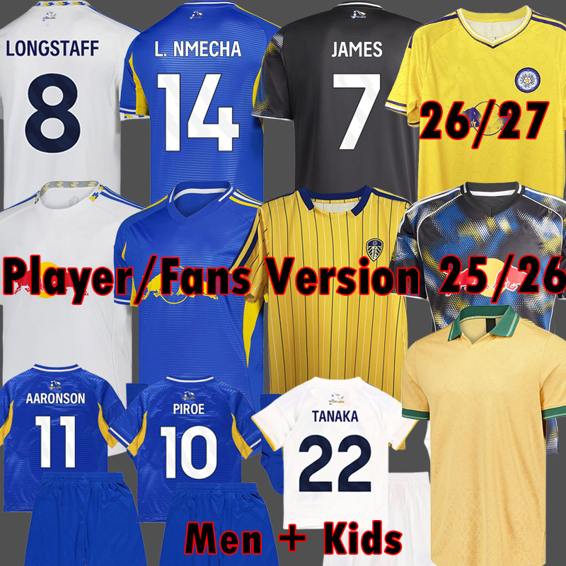 Leeds Icons Collection Soccer Jerseys Kits 26 27 LONGSTAFF PIROE STRUIJK TANAKA 2025 2026 STACH football shirt GNONTO AMPADU Top LUFC kit jersey Men Kids 3XL 4XL