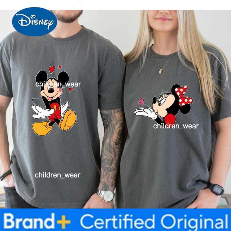 Disney Summer Minnie T-shirts Valentines Day Couple Outfits Plus-size Mens Shirts Couple Cotton Tops Childrens Womens Tops H260304