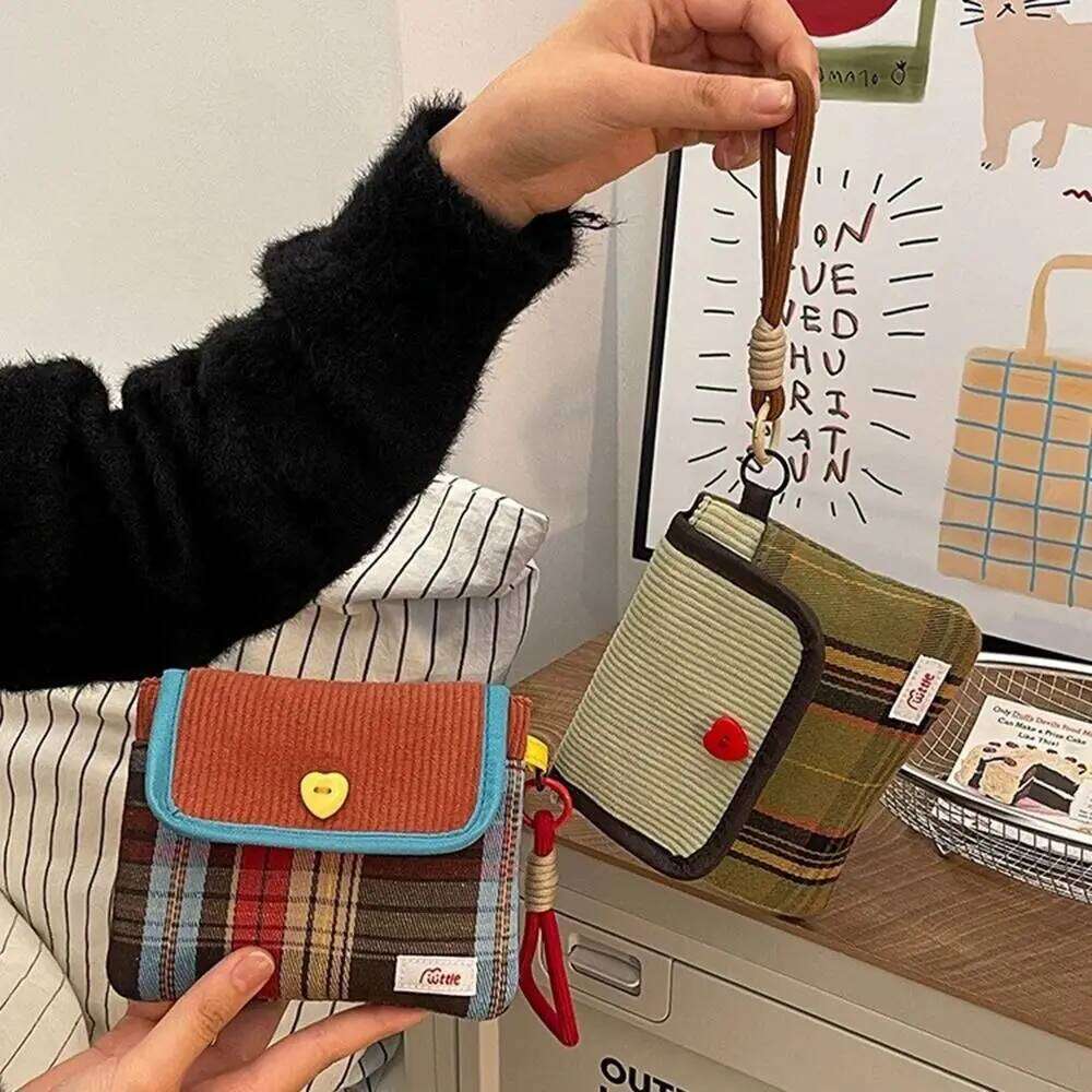 Portable Data Cables Organizer Sanitary Pads Multipurpose Large Capacity Cosmetic Bag Contrast Color Coin Purse Women Girls C260304