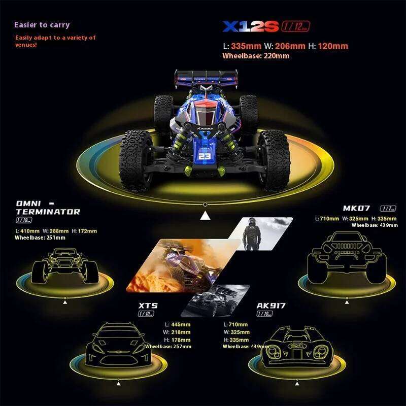 LEILALUO X12S remote control electric four-wheel drive 1/12 off-road vehicle 3S brushless high-speed model car. Z260303