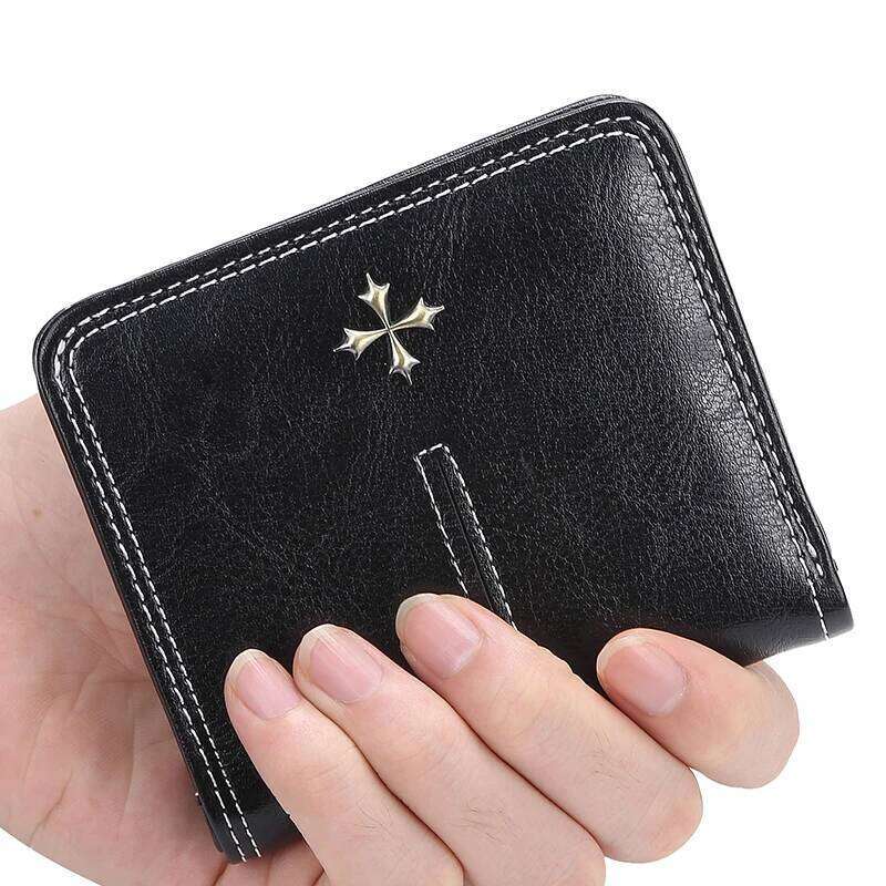 Women's Short Wallet Multi-Card Oil Wax Skin Coin Purse Fashion All-In-One Zipper Card Bag C260304