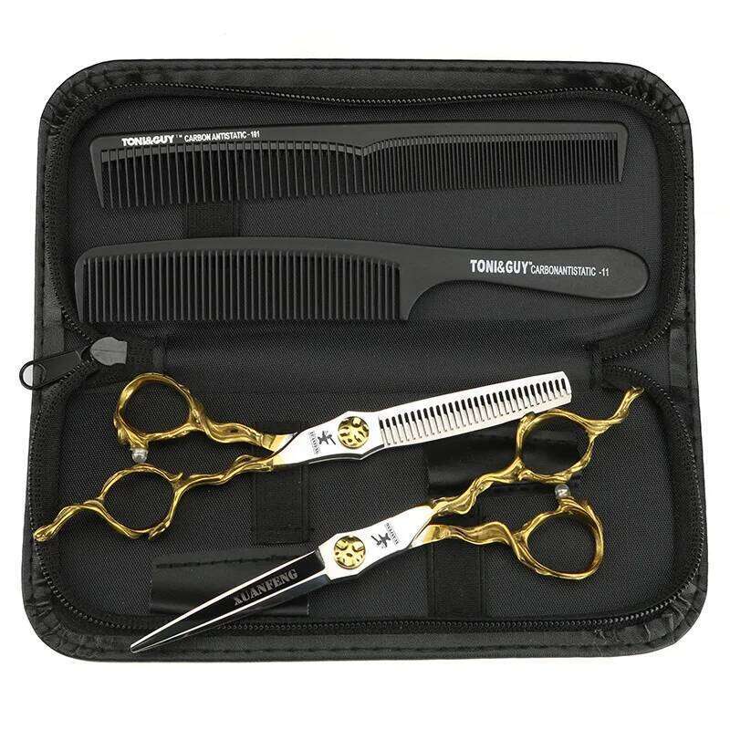 XUANFENG 6 inch imitation branch silver hair 440C steel barber cutting scissors and Thinning Scissors H260303