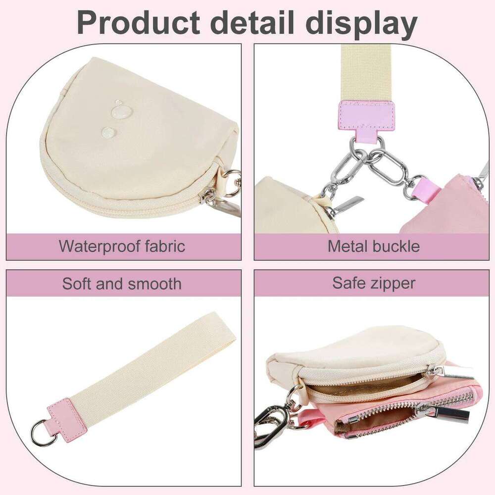 Mini Dual Coin Pouch Solid Color Wristlet Keychain Handbag Key Card Holder Change Pocket Wallet for Women C260304