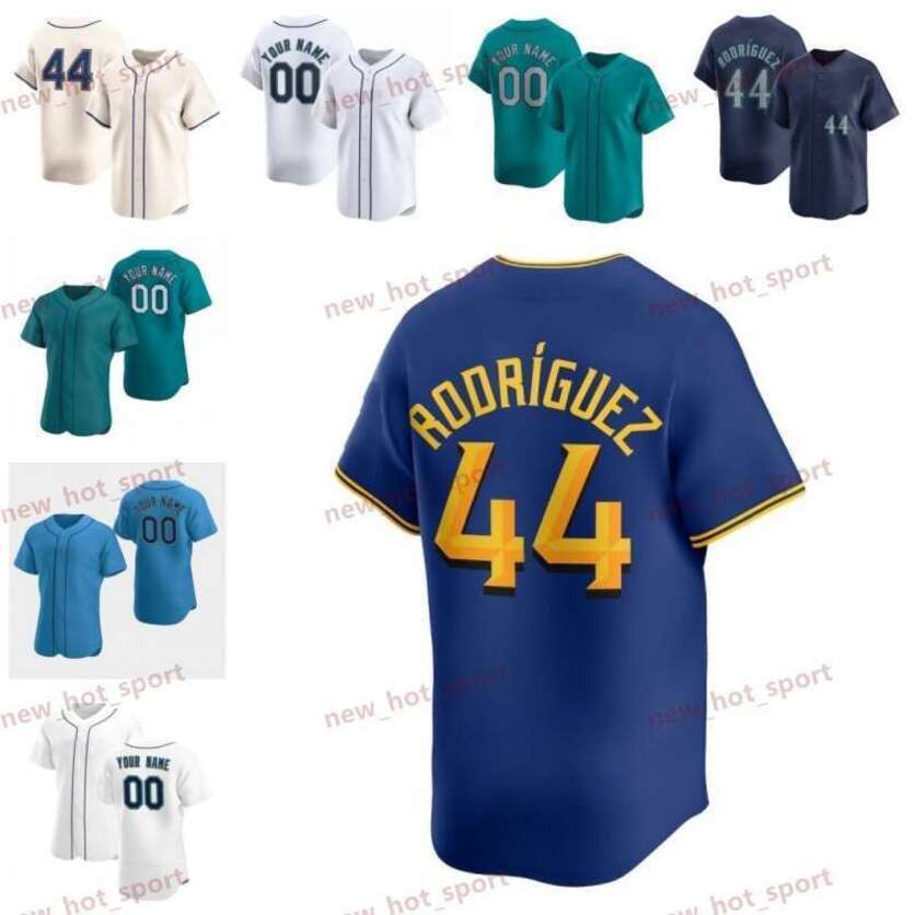 Ken Griffey Jr. Custom Baseball Jersey Julio Rodriguez Cal Raleigh Ichiro Suzuki Randy Arozarena Edgar Martinez Andres Munoz Logan Gilbert Luis Castillo Kirby