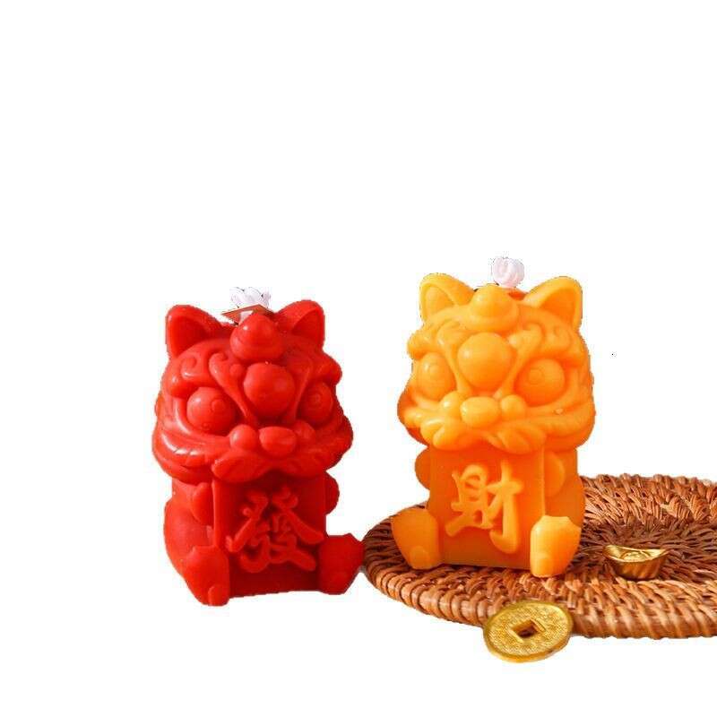 New Chinese Style Lion Awakening Gourd Yuanbao Aromatherapy Candle Home Decoration Photography Prop Wedding Gift W260304