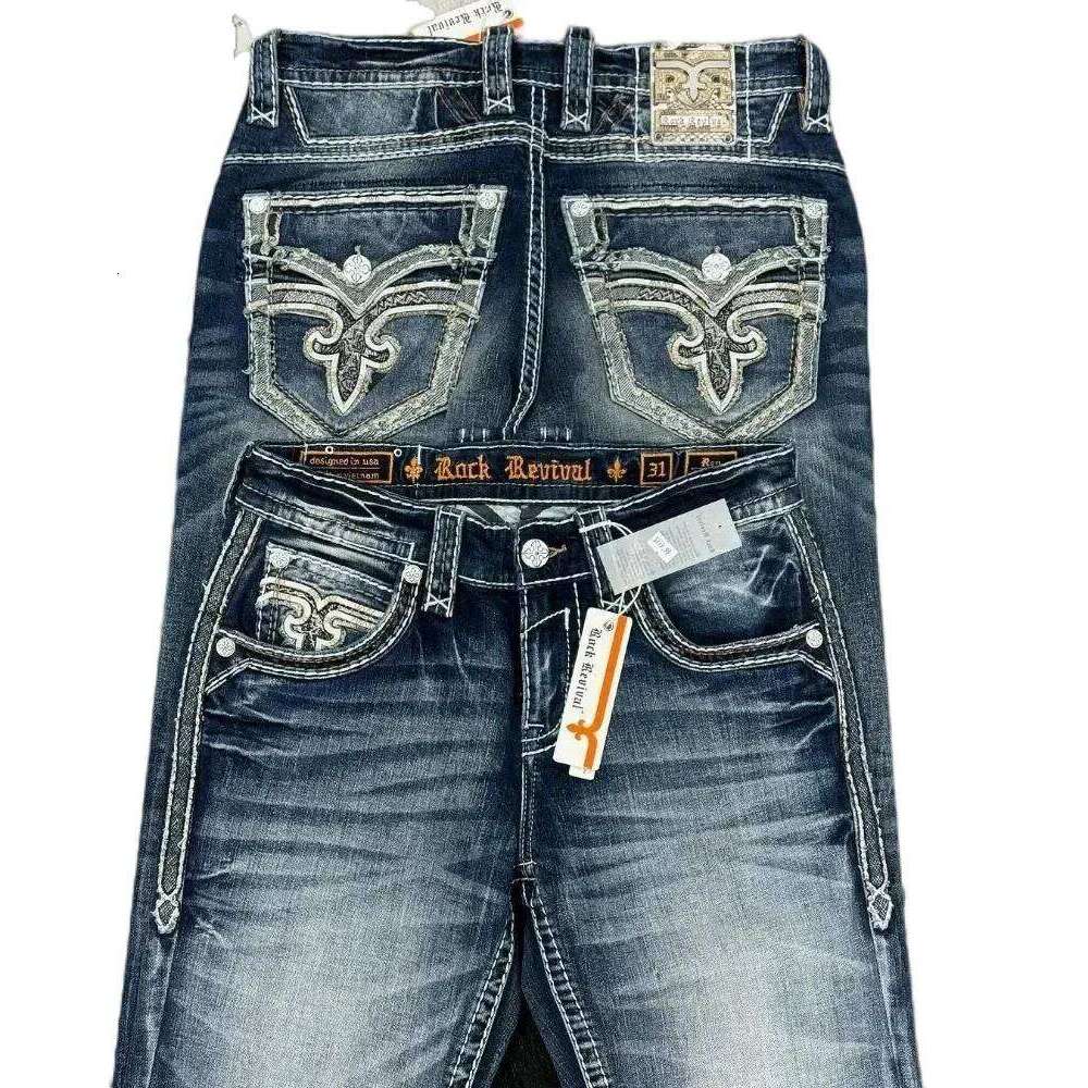 New American Style Street Wear Hip Hop Rock Revival Embroidered Loose Casual Y2k Wide Guys Men Jeans 26H0304
