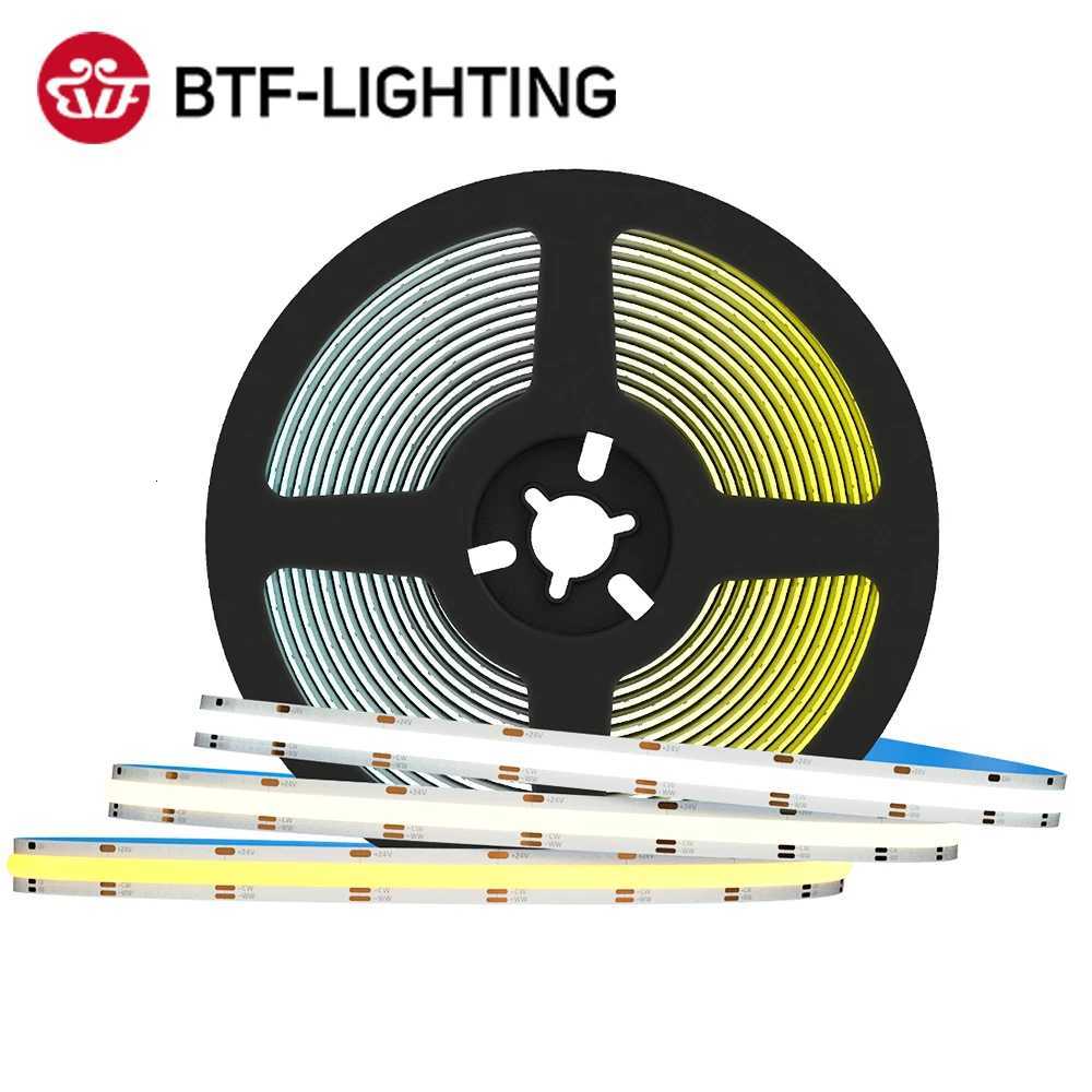 FCOB CCT LED Light Strip 640 LEDs High Density Flexible FOB COB 10mm Led Lights RA90 3000K to 6000K Linear Dimmable DC12V DC24V H260304