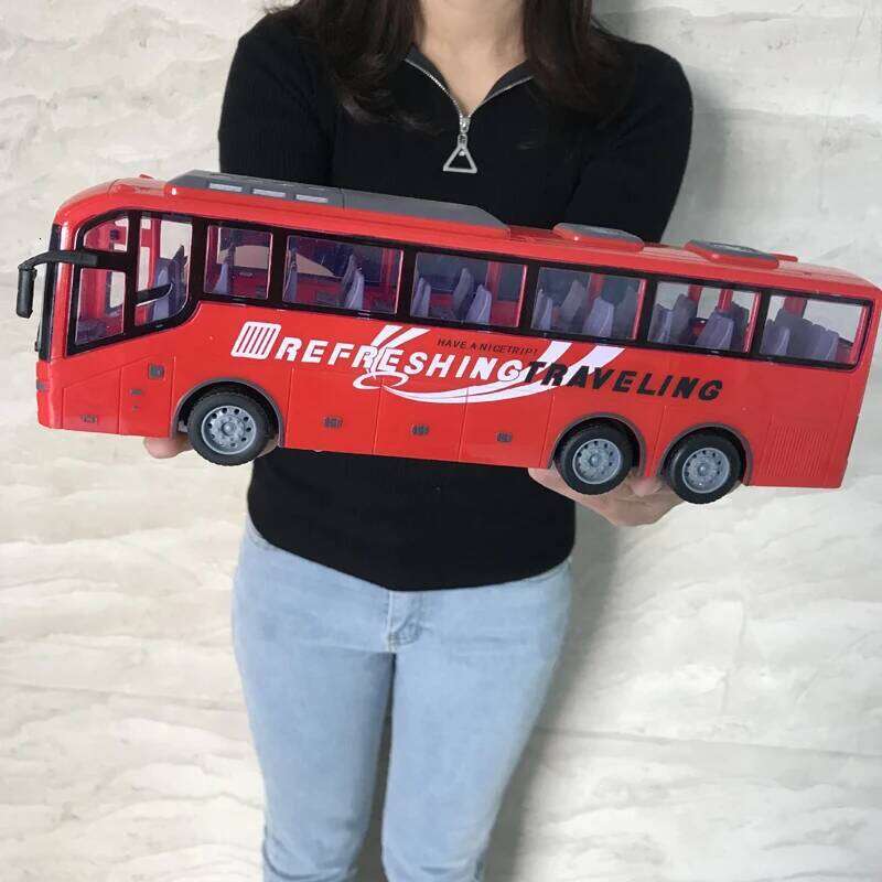 Highly Simulated Large Remote Control with LED Lights 1:30 Tourist School Bus Model Children's Car Toy Christmas Gift Z260303