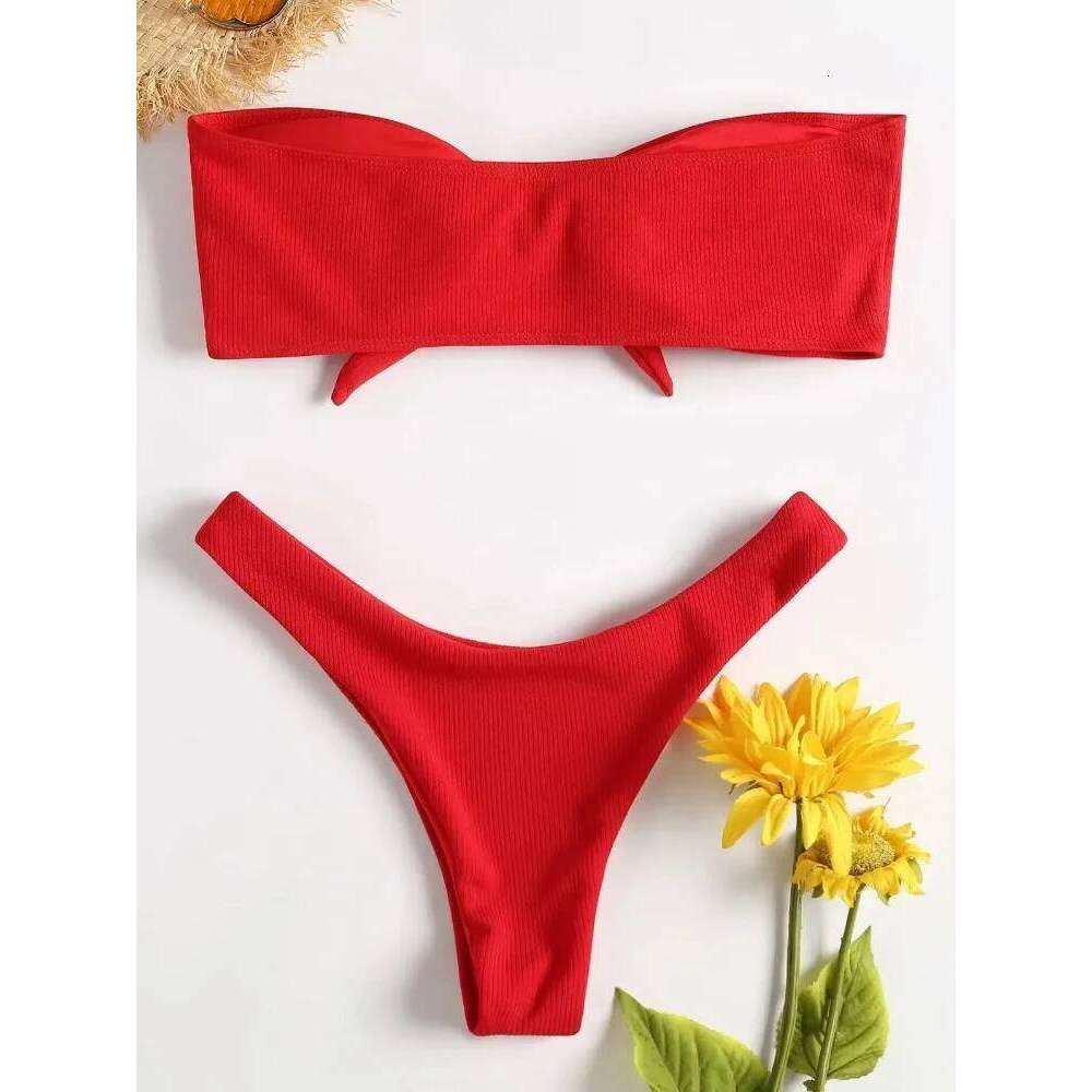 Brazilian Women's Low Waisted Thong Bikini Bottoms Solid Swimwear Red White Black Summer Push Up Bathing Suit for Beach Poolside Y260303