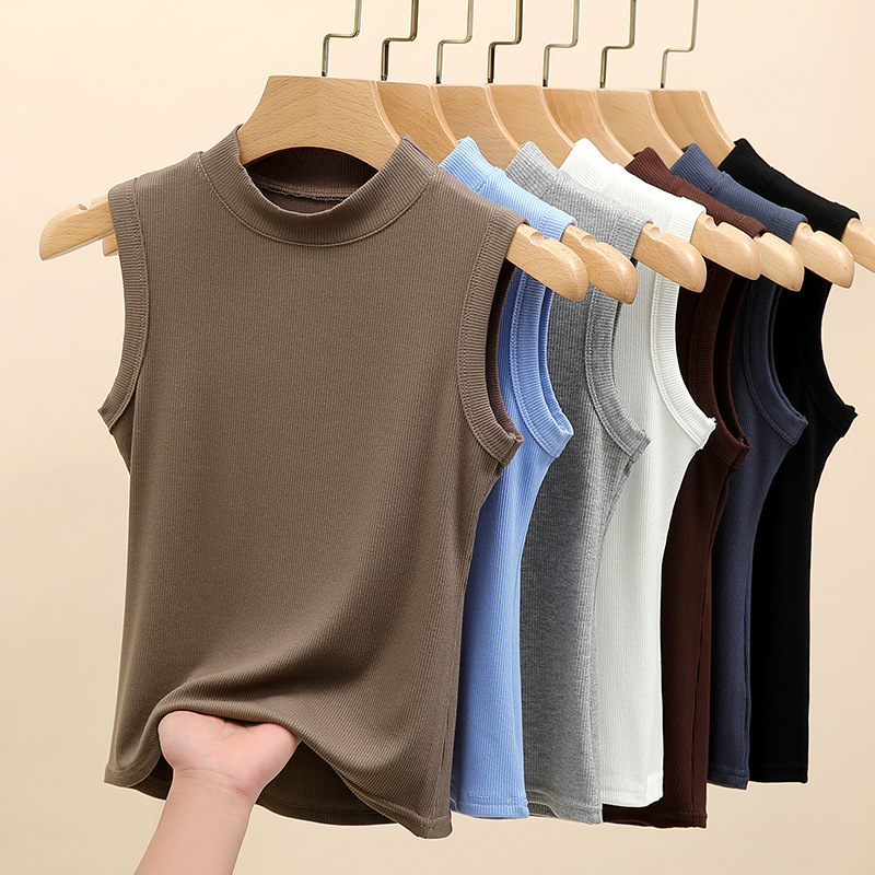 Carefully Selected Popular Round Neck Camisole For Women Summer Polo Shirt Designer Hoodie Thin Style Suitable For Designer Shirt Outerwear Or Layering Ribbed Slim